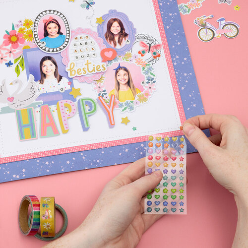 Pebbles - Cool Girl Collection - Enamel Dots - Glitter 4 Pebbles - Cool Girl Collection - Enamel Dots - Glitter