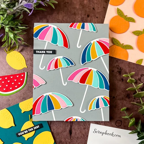 Scrapbook.com - Decorative Die Set - Market Bloom - Fruit and Umbrellas 3 Scrapbook.com - Decorative Die Set - Market Bloom - Fruit and Umbrellas