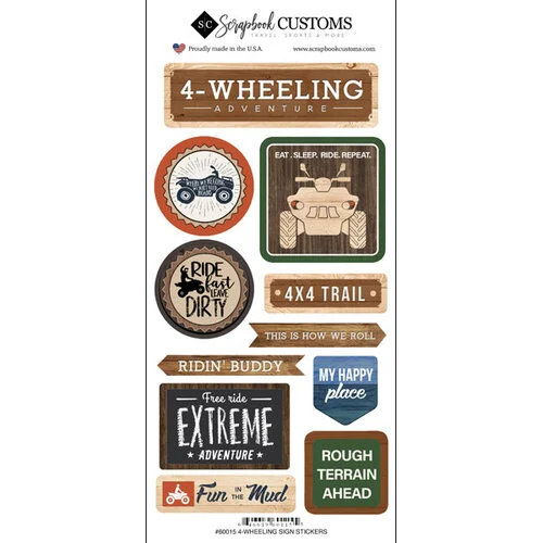 Scrapbook Customs - Life Is Better Collection - Cardstock Stickers - 4 Wheeling 1 Scrapbook Customs - Life Is Better Collection - Cardstock Stickers - 4 Wheeling