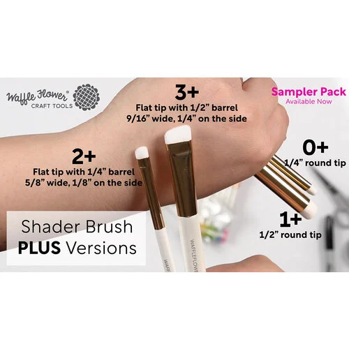 Waffle Flower Crafts - Shader Brush Plus Sampler - 4 Pack