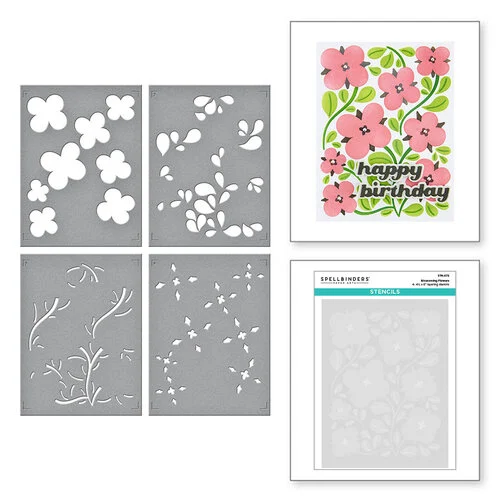 Spellbinders - Layered Stencils - Blossoming Flower