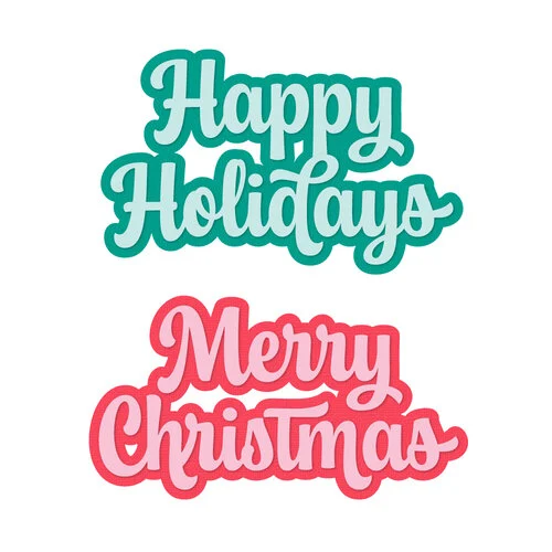 Scrapbook.com - Decorative Die Set - Happy Holidays - Christmas - Sentiments II