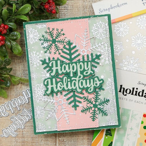 Scrapbook.com - Decorative Die Set - Happy Holidays - Christmas - Sentiments II