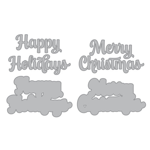 Scrapbook.com - Decorative Die Set - Happy Holidays - Christmas - Sentiments II