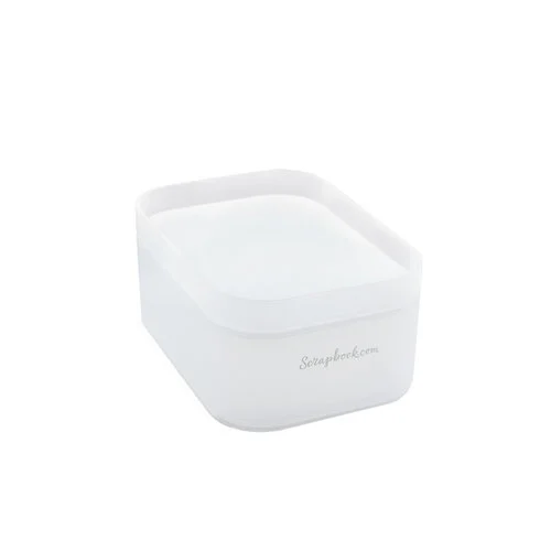 Scrapbook.com - Small Storage Bin with Lid - Frost 1 Scrapbook.com - Small Storage Bin with Lid - Frost