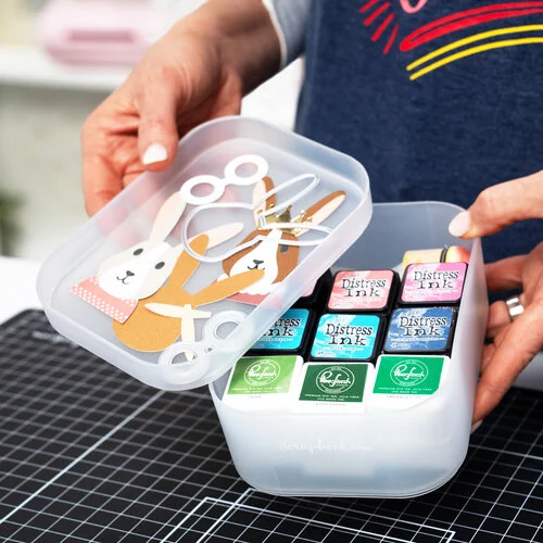 Scrapbook.com - Small Storage Bin with Lid - Frost 3 Scrapbook.com - Small Storage Bin with Lid - Frost