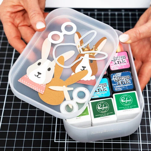 Scrapbook.com - Small Storage Bin with Lid - Frost 4 Scrapbook.com - Small Storage Bin with Lid - Frost