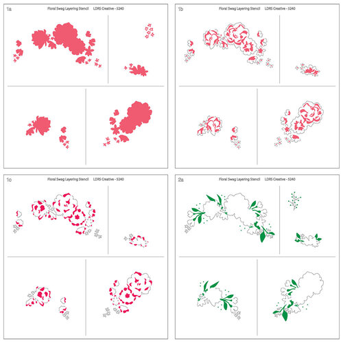 LDRS Creative - With Affection Collection - Layering Stencils - Floral Swag 2 LDRS Creative - With Affection Collection - Layering Stencils - Floral Swag