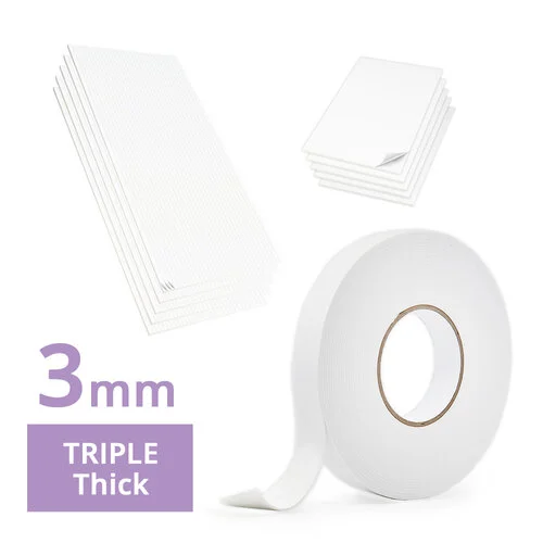 Scrapbook.com - Double Sided Adhesive Foam Bundle - Roll, Strips, and Sheets - White - 3mm Thickness 1 Scrapbook.com - Double Sided Adhesive Foam Bundle - Roll, Strips, and Sheets - White - 3mm Thickness