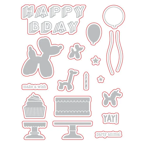 Scrapbook.com - Coordinating Die Set - Party Animal
