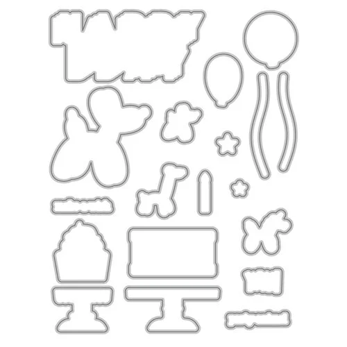 Scrapbook.com - Coordinating Die Set - Party Animal