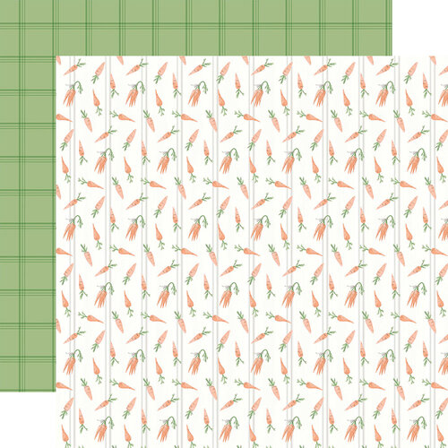 Carta Bella Paper - Here Comes Easter Collection - 12 x 12 Double Sided Paper - Carrot Patch