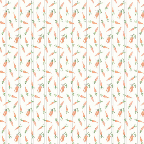 Carta Bella Paper - Here Comes Easter Collection - 12 x 12 Double Sided Paper - Carrot Patch