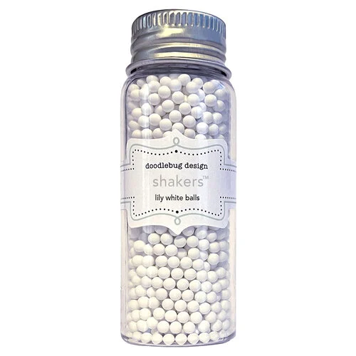 Doodlebug Design - Monochromatic Collection - Shakers - Lily White Balls 1 Doodlebug Design - Monochromatic Collection - Shakers - Lily White Balls