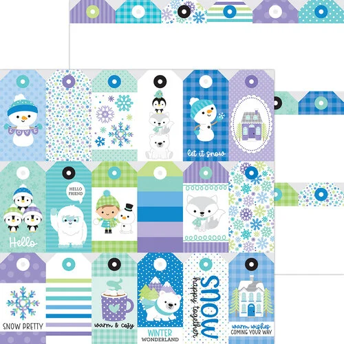 Doodlebug Design - Snow Much Fun Collection - 12 x 12 Double Sided Paper - Freeze Tag 1 Doodlebug Design - Snow Much Fun Collection - 12 x 12 Double Sided Paper - Freeze Tag