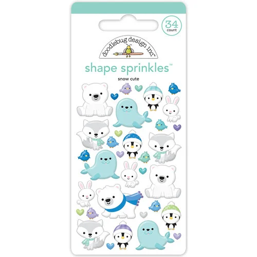 Doodlebug Design - Snow Much Fun Collection - Shape Sprinkles - Snow Cute 1 Doodlebug Design - Snow Much Fun Collection - Shape Sprinkles - Snow Cute