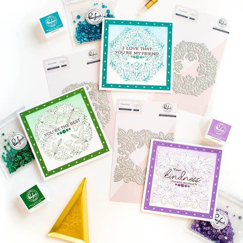 Pinkfresh Studio - Press Plates - Floral Round Frame