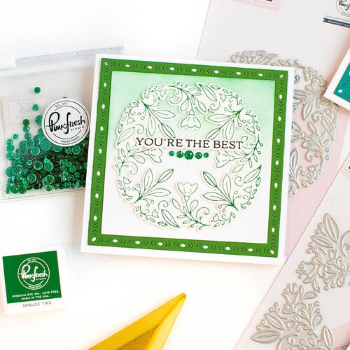 Pinkfresh Studio - Press Plates - Floral Round Frame