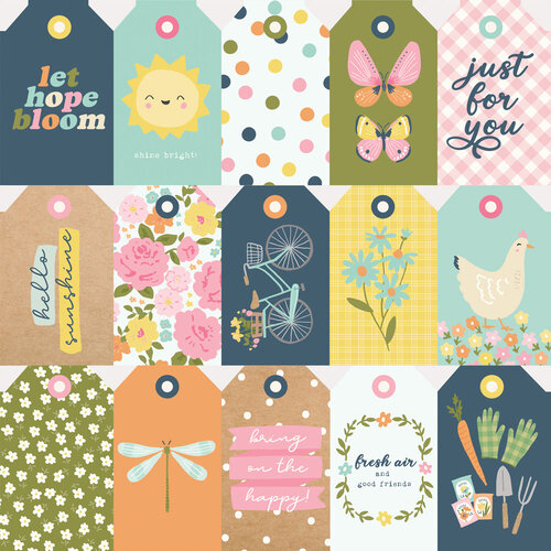 Simple Stories - Fresh Air Collection - 12 x 12 Double Sided Paper - Tag Elements