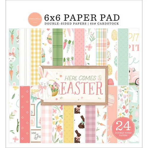 Carta Bella Paper - Here Comes Easter Collection - 6 x 6 Paper Pad 1 Carta Bella Paper - Here Comes Easter Collection - 6 x 6 Paper Pad