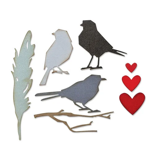 Sizzix - Tim Holtz - Thinlits Dies - Vault Lovebirds 1 Sizzix - Tim Holtz - Thinlits Dies - Vault Lovebirds