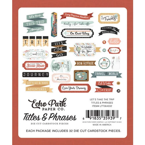 Echo Park - Let's Take The Trip Collection - Ephemera - Titles and Phrases 2 Echo Park - Let's Take The Trip Collection - Ephemera - Titles and Phrases