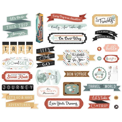Echo Park - Let's Take The Trip Collection - Ephemera - Titles and Phrases 3 Echo Park - Let's Take The Trip Collection - Ephemera - Titles and Phrases