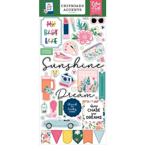 Echo Park - My Best Life Collection - Chipboard Embellishments - Accents 1 Echo Park - My Best Life Collection - Chipboard Embellishments - Accents