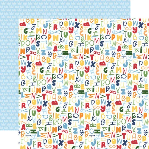 Echo Park - My Little Boy Collection - 12 x 12 Double Sided Paper - Learning Letters