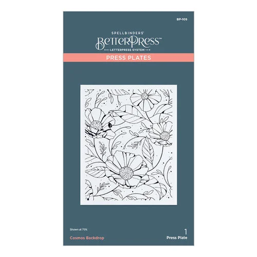 Spellbinders - BetterPress Collection - Press Plates - Pressed Posies - Cosmos Backdrop