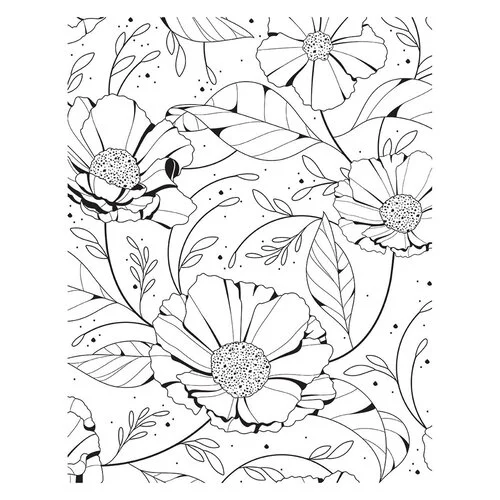 Spellbinders - BetterPress Collection - Press Plates - Pressed Posies - Cosmos Backdrop