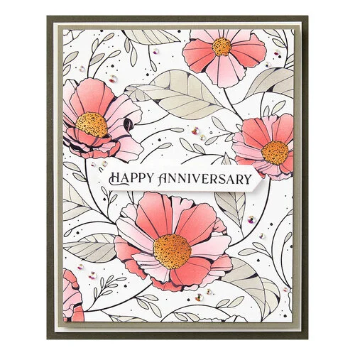 Spellbinders - BetterPress Collection - Press Plates - Pressed Posies - Cosmos Backdrop