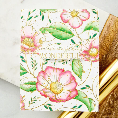 Spellbinders - BetterPress Collection - Press Plates - Pressed Posies - Cosmos Backdrop