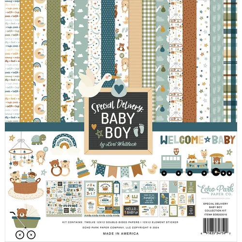 Echo Park - Special Delivery Baby Boy Collection - 12 x 12 Collection Kit 1 Echo Park - Special Delivery Baby Boy Collection - 12 x 12 Collection Kit