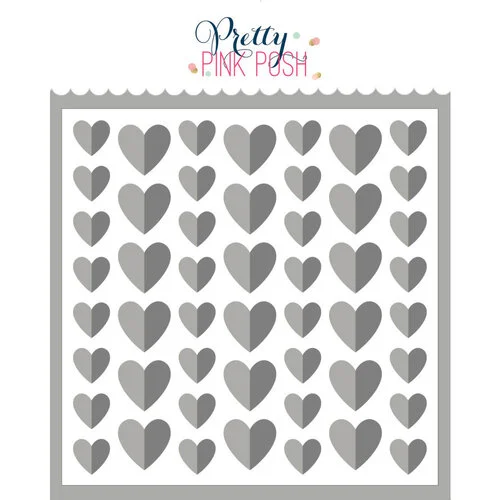 Pretty Pink Posh - Layering Stencils - Half Hearts