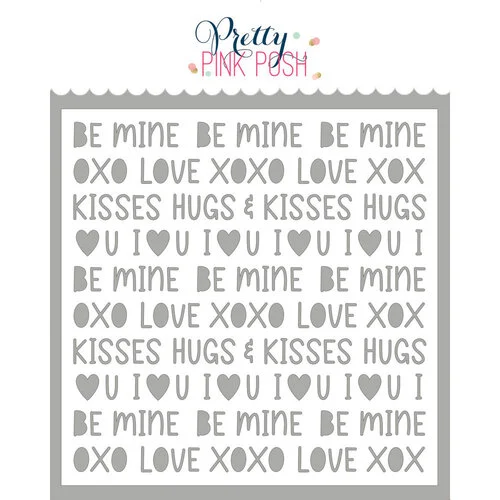 Pretty Pink Posh - Stencils - Valentine Words
