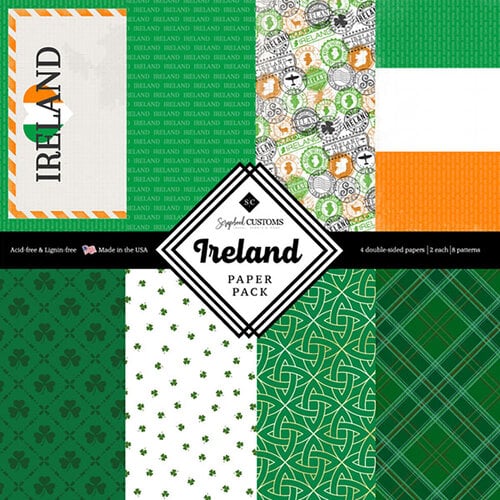 Scrapbook Customs - 6 x 6 Paper Pack - Ireland 1 Scrapbook Customs - 6 x 6 Paper Pack - Ireland
