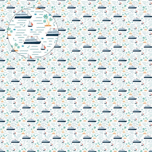 Scrapbook Customs - 12 x 12 Double Sided Paper - Cruise Ship - Anchor Pattern 2 Scrapbook Customs - 12 x 12 Double Sided Paper - Cruise Ship - Anchor Pattern