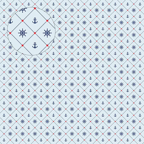 Scrapbook Customs - 12 x 12 Double Sided Paper - Cruise Ship - Anchor Pattern 3 Scrapbook Customs - 12 x 12 Double Sided Paper - Cruise Ship - Anchor Pattern
