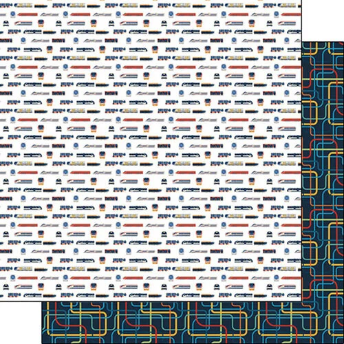 Scrapbook Customs - 12 x 12 Double Sided Paper - Subway Line 1 Scrapbook Customs - 12 x 12 Double Sided Paper - Subway Line