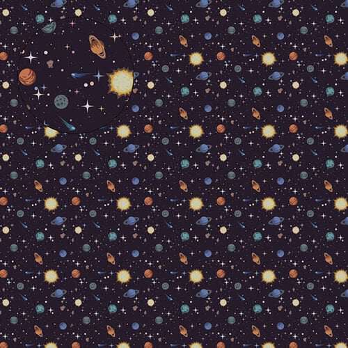 Scrapbook Customs - 12 x 12 Double Sided Paper - Planets and Stars