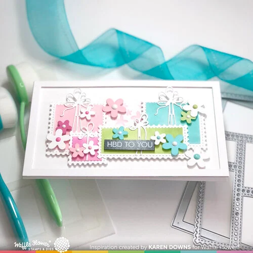 Waffle Flower Crafts - Craft Dies - Mini Slimline - Rectangle Frames 2 Waffle Flower Crafts - Craft Dies - Mini Slimline - Rectangle Frames