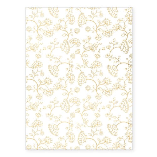 Scrapbook.com - Elegant Floral - Metallic Rub-On Transfers - Gold and Silver - 6x8 - 2 Sheets
