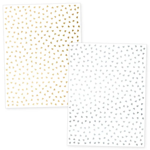 Scrapbook.com - Confetti Hearts - Metallic Rub-On Transfers - 6x8 - 2 Sheets