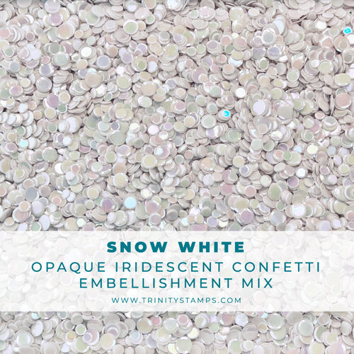 Trinity Stamps - Embellishments - Opaque Shine Confetti - Snow White