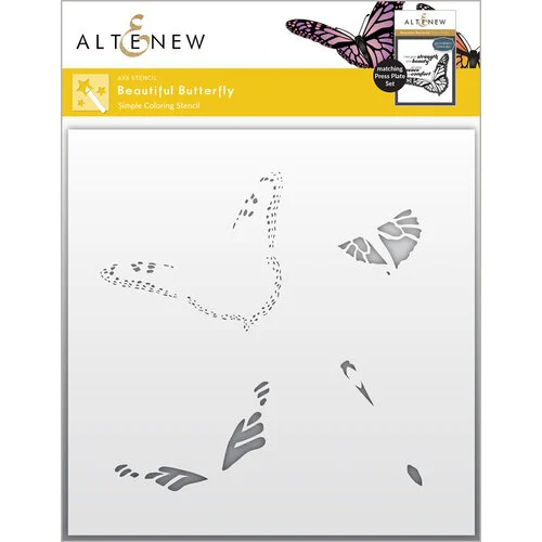 Altenew - Simple Coloring Stencil - Beautiful Butterfly 1 Altenew - Simple Coloring Stencil - Beautiful Butterfly