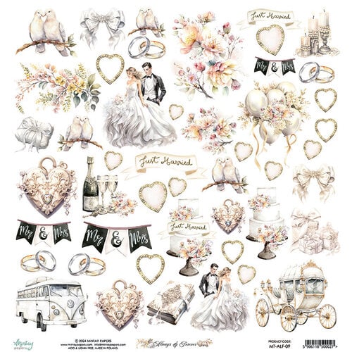Mintay Papers - Always And Forever Collection - 12 x 12 Double Sided Paper - Elements