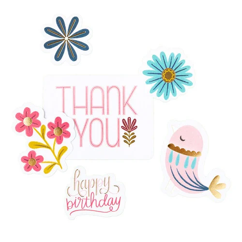 Pink Paislee - Joyful Notes Collection - Ephemera - Icons