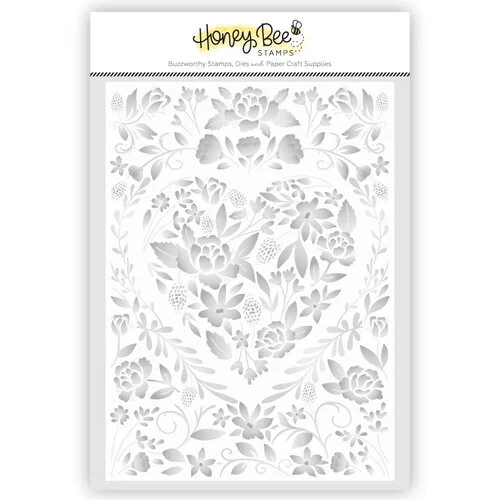 Honey Bee Stamps - 3D Embossing Folder - Floral Heart