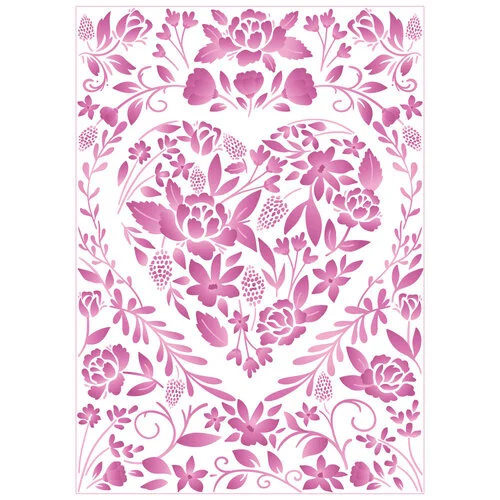Honey Bee Stamps - 3D Embossing Folder - Floral Heart